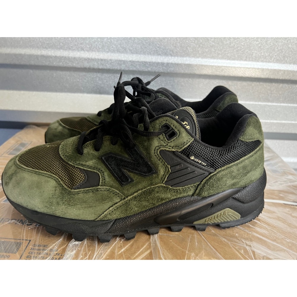 New Balance 580 Gore-Tex 9 Olive Green Black Suede Sneakers MT580RSC Mens